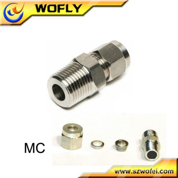 SS316 SS304 compression gas connector fitting